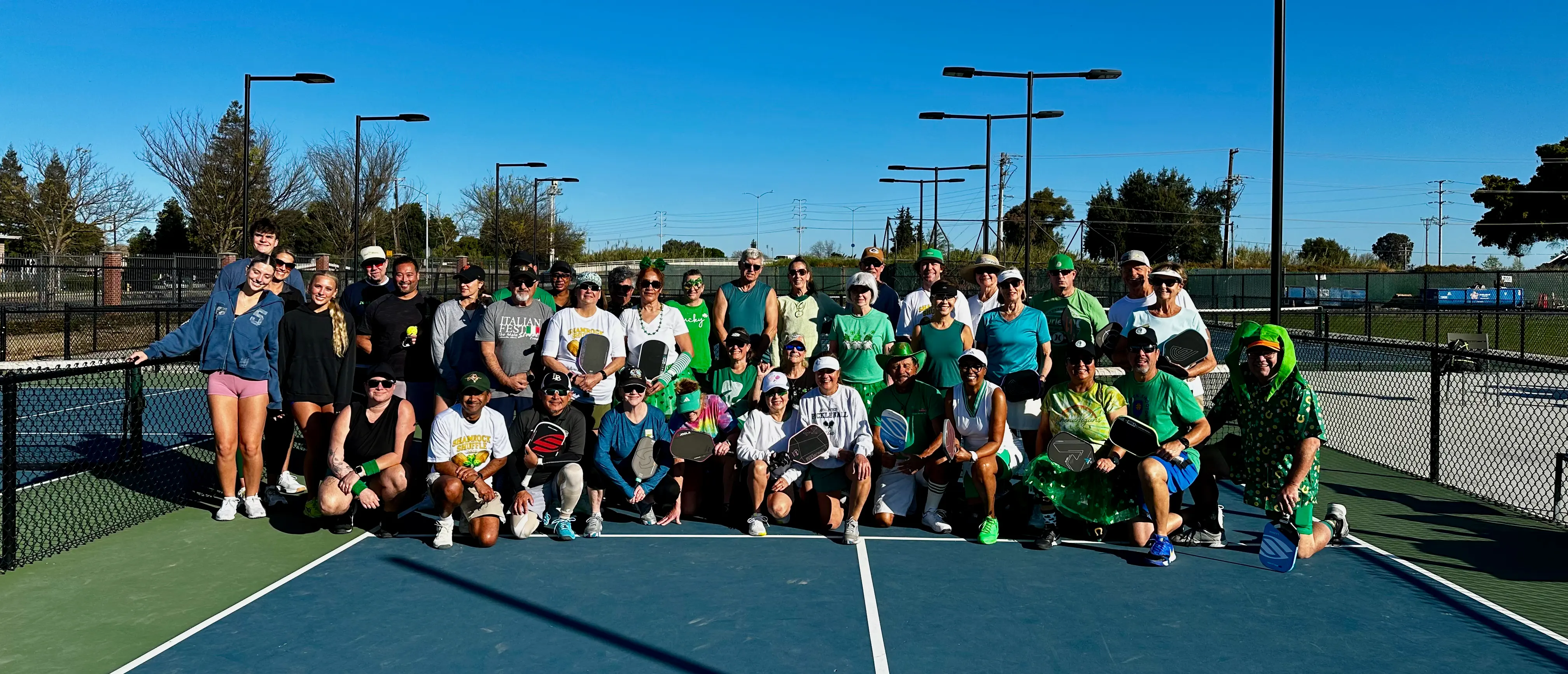 Players gathered at the Shamrock Shuffle pickleball tournament